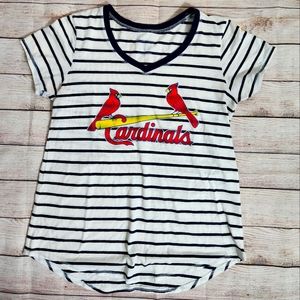 Striped St. Louis Cardinals V-neck tee MLB